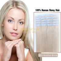 Human hair blonde tape in extensions